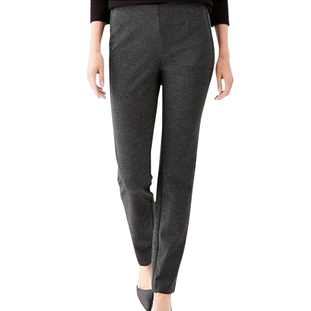 J.Jill Womens Minimalist Ponte Slim Leg Ankle Slit Trousers Gray XS Workwear